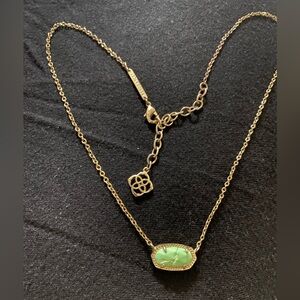 Kendra Scott Gold and Green Necklace